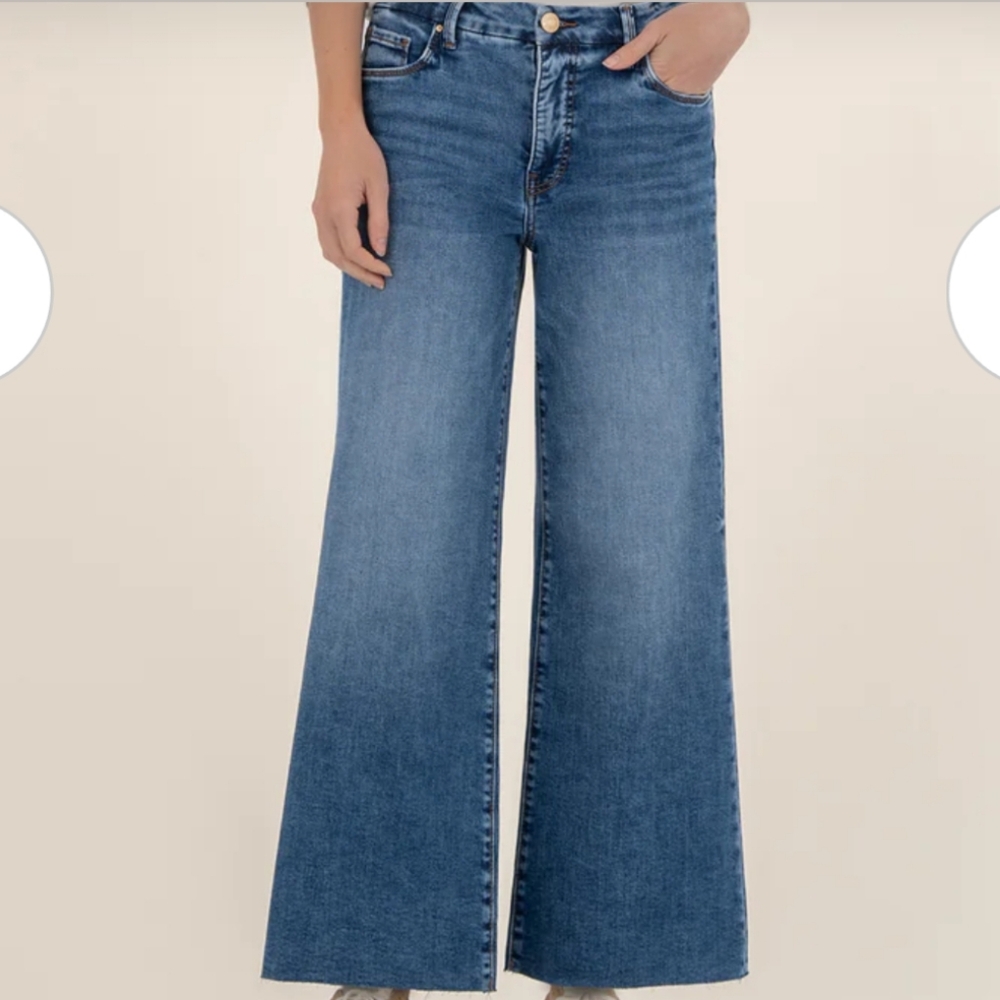 Kut from the Kloth Medium Blue Wide Leg Jeans